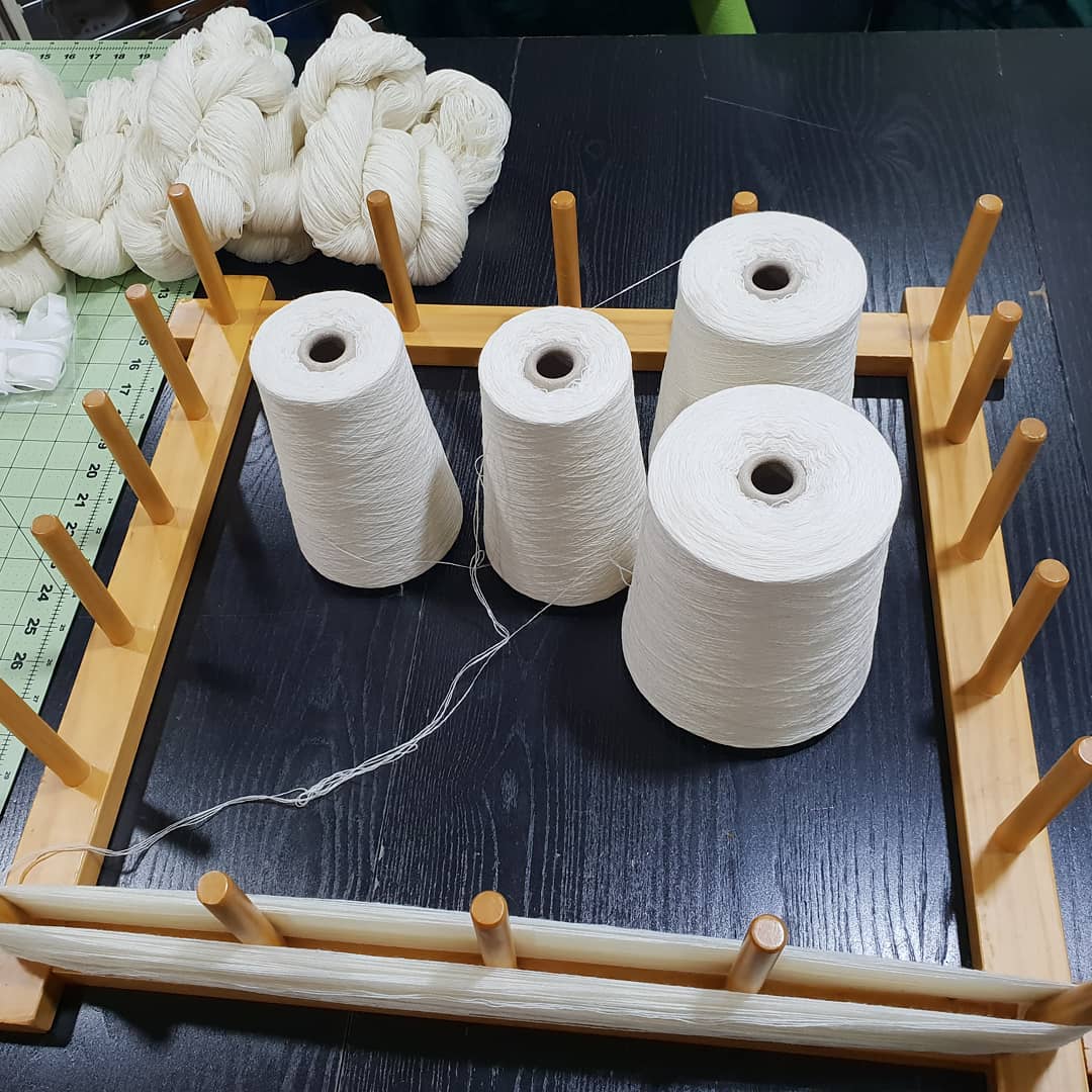 염색수업 준비 — 실 감기