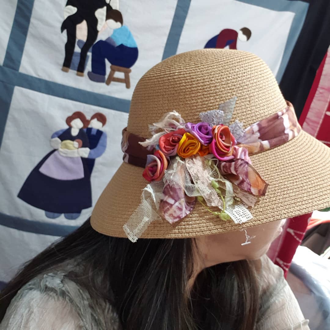 실크 리본 꽃 — 모자 리폼