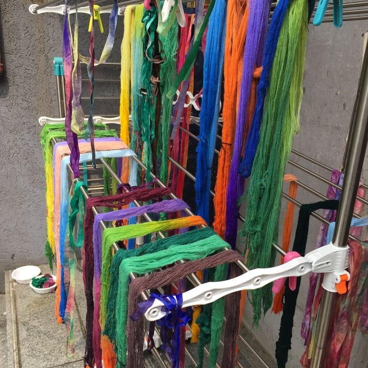 울실·실크리본 염색수업 — 건조 기록